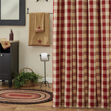 Wicklow Garnet & Tan Shower Curtain - 72